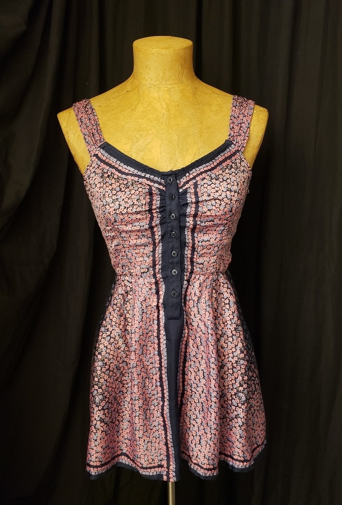 Free People Boho Floral Button Up Flowy Tank Top